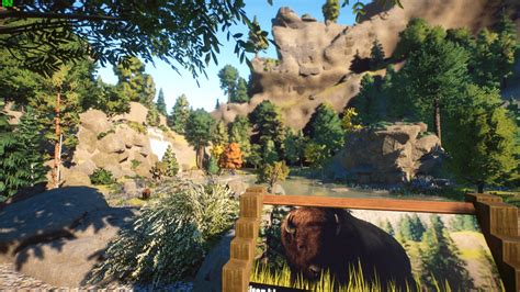 The american Bison Habitat is done and I just love the lighting : PlanetZoo