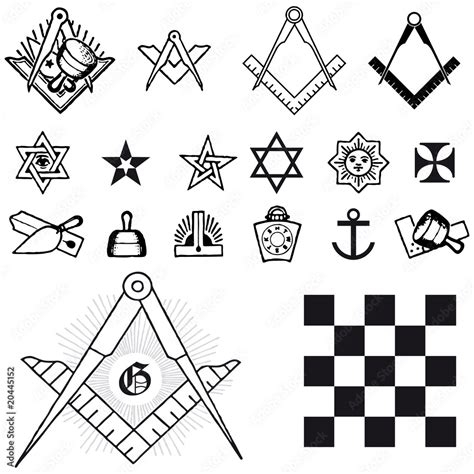 Set of symbol freemason masonic mason Stock Vector | Adobe Stock