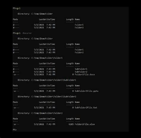 Sample powershell scripts to list directory contents - thundersenturin