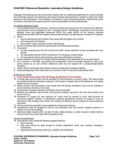 LABORATORY DESIGN GUIDELINES