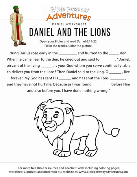 Daniel And The Lions Den Worksheets