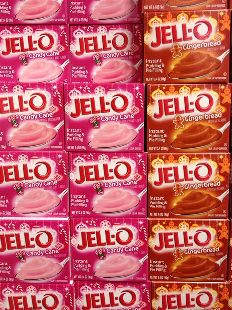 Candy Cane & Gingerbread Flavored Jell-O Instant Puddings