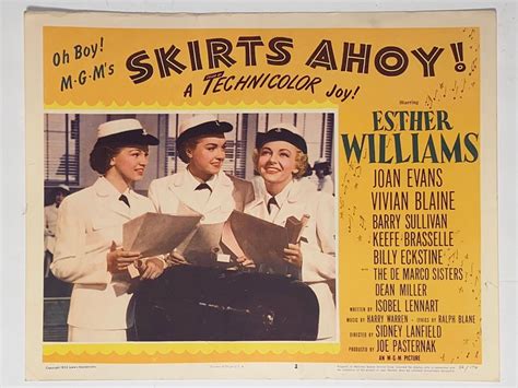 1952 Skirts Ahoy! 11x14 Lobby Card #2 Esther Williams, Joan Evans, Vivian Blaine | eBay