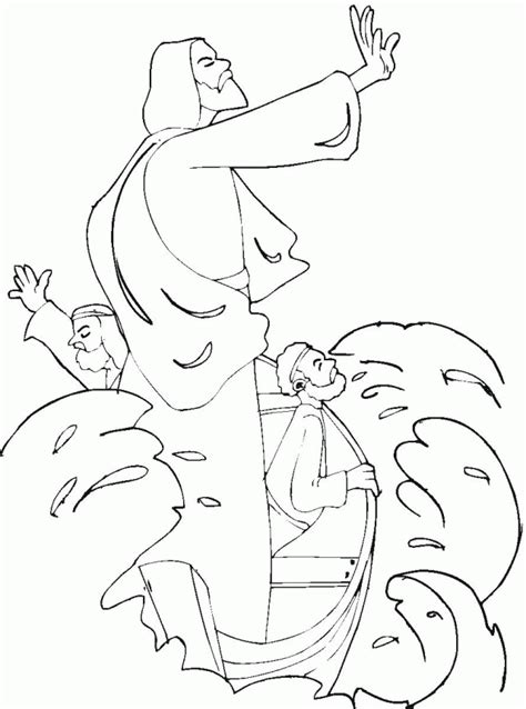 Jesus Calms The Sea Coloring Page - Coloring Home