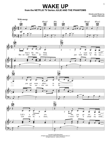 Madison Reyes Wake Up (from Julie and the Phantoms) Sheet Music Notes, Chords | Sheet music ...