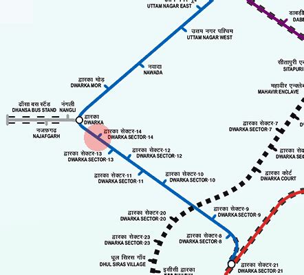 Dwarka Sector 14 station map - Delhi Metro