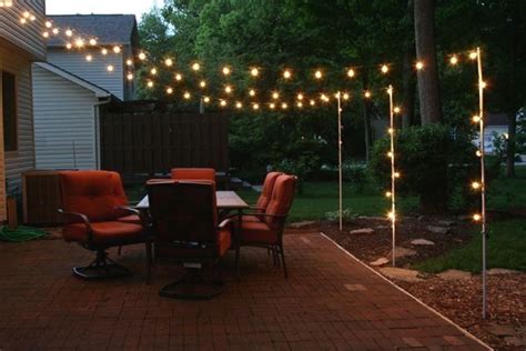 support poles for patio lights made from rebar .. | Outdoor patio ...