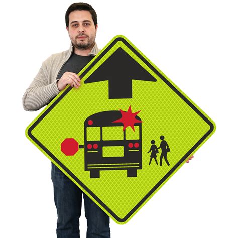 School Bus Stop Ahead Sign - S3-1, SKU: X-S3-1