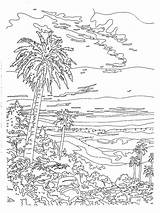 Printable Desert Sunset Coloring Page sketch template