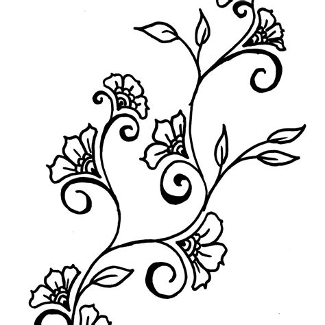 Flower Vine Drawing at GetDrawings | Free download