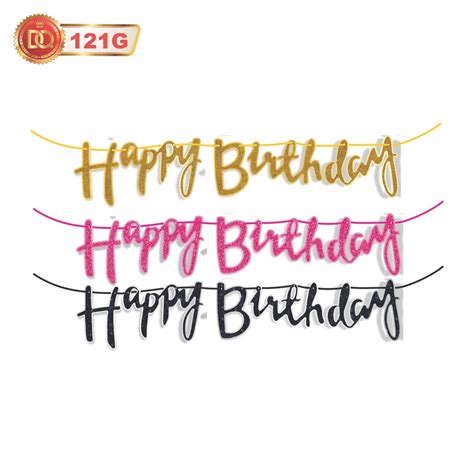 Multicolor Paper Metalic Glitter Happy Birthday Banner at Rs 20/pack in Bhiwandi