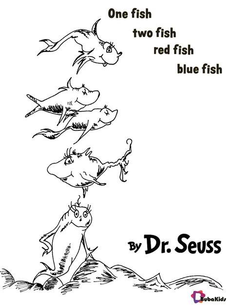 Dr seuss One fish two fish red fish blue fish free coloring pages | BubaKids.com | Red fish blue ...