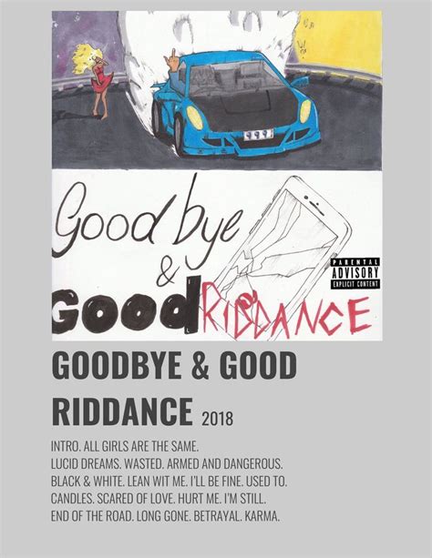 GOODBYE & GOOD RIDDANCE | Music album cover, Music poster ideas, Album covers