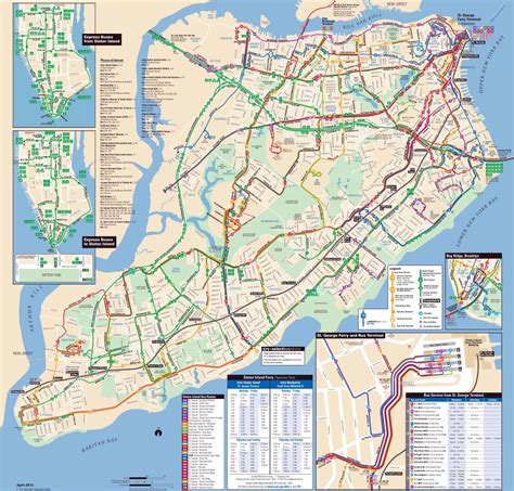 Large detailed Staten Island bus map, NYC | New York | USA (United ...