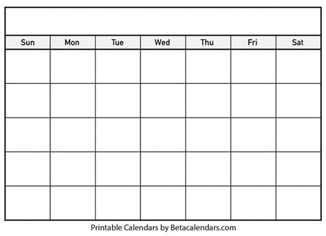 Blank Calendar Template Printable | Free Letter Templates