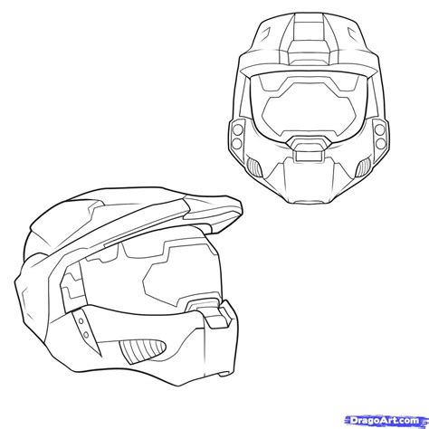 How to Draw a Halo Helmet, Step by Step, Video Game Characters ...