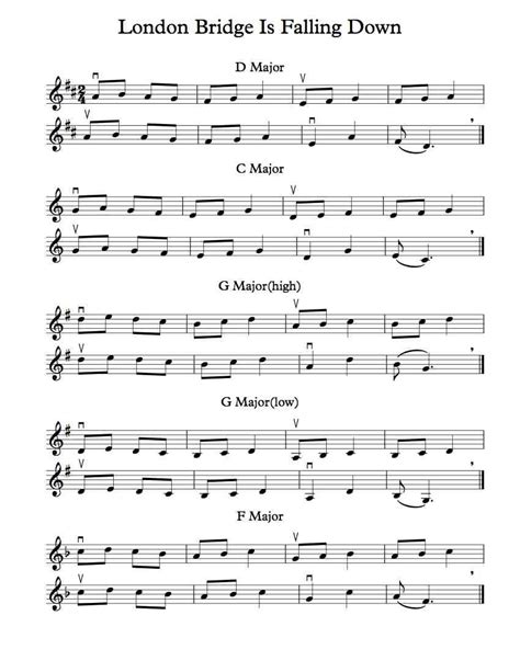 Free Violin Sheet Music – London Bridge is Falling Down | Violin sheet music, Clarinet sheet ...