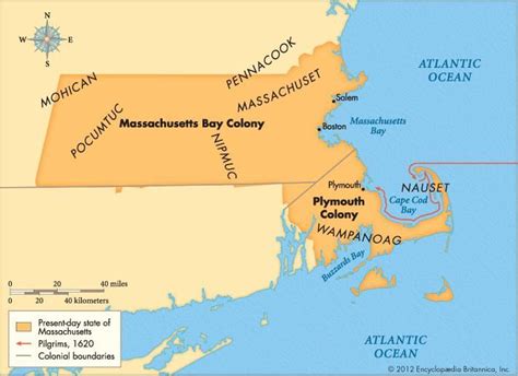 Massachusetts Bay Colony | Facts, Map, & Significance | Massachusetts bay colony, Plymouth ...