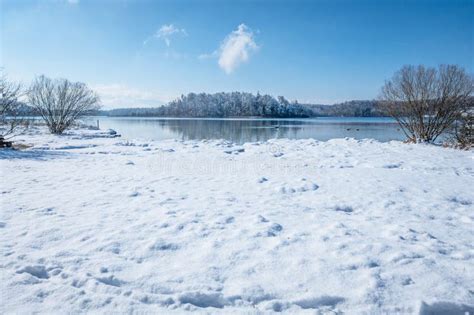 Lake Osterseen Bavaria Germany Winter Scenery Stock Image - Image of ...