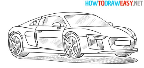 How to Draw an Audi R8 V10 - How to Draw Easy