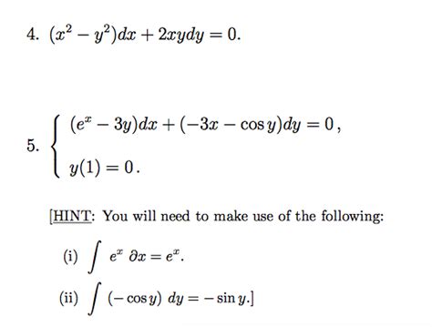 Solved: In Problems 1-6, Solve The Differential Equation O... | Chegg.com