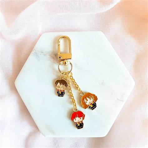 Harry Potter Trios Key Ring 해리포터 삼총사 키링 Korean Accessories, Cute Car ...