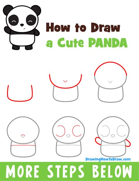 How to Draw Cute Cartoon Panda Bear Easy Step-by-Step Drawing Tutorial for Kids – How to Draw ...