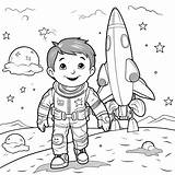 Premium Photo  Little Astronaut Mission Coloring Page For Kids Kid sketch template
