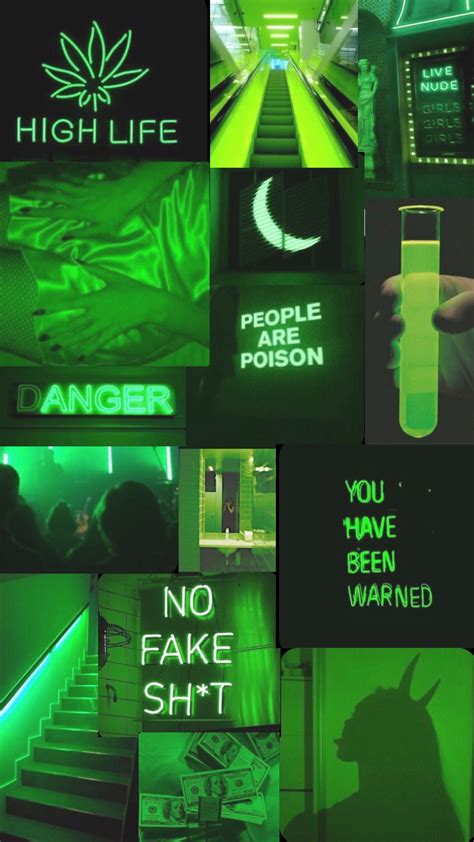 Aesthetic green neon collage wallpaper | Trippy iphone wallpaper ...