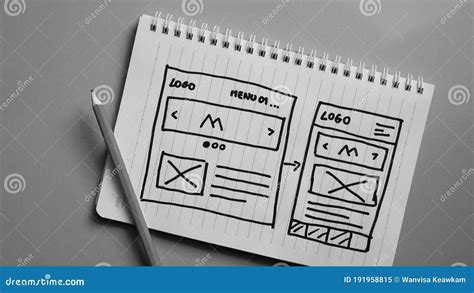 Website Design Wireframe Examples of Web and Mobile Wireframe Sketches Printable Stock Image ...