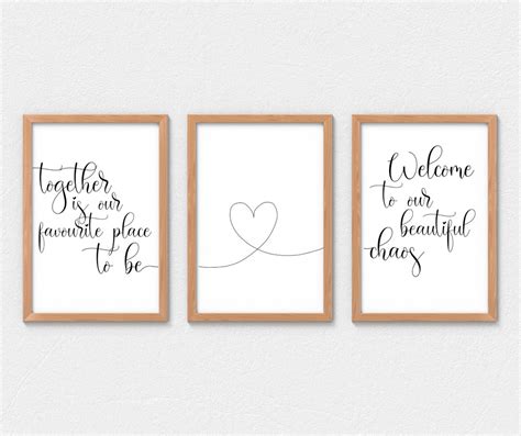 Family Prints Quote Set of 3 Together Quote Living Room - Etsy