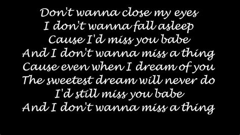 Aerosmith - Don't wanna miss a thing [LYRIC VIDEO] - YouTube