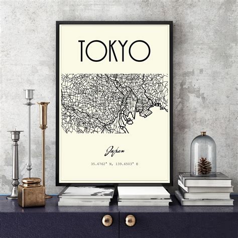 TOKYO Japan, City Street Map Poster, Printable Wall Art, Asia Map ...