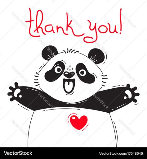 With joyful panda who says - thank Royalty Free Vector Image