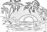Beautiful Rainbow Scene Coloring Page  Free Printable Pages sketch template