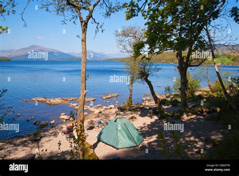 Camping, tent, Balmaha, Loch Lomond, Scotland Stock Photo - Alamy