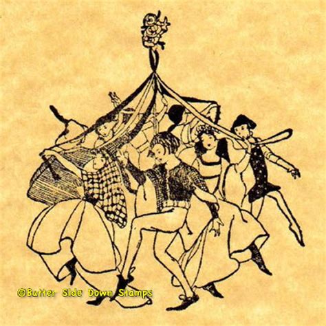 Maypole Dance Rubber Stamp - Etsy