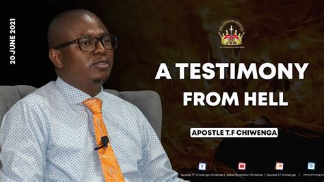 Sunday Service 20 June 2021 Apostle T.F Chiwenga (Admonition) - A Testimony From Hell. - YouTube