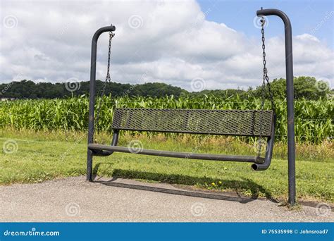 Park Bench Swing stock photo. Image of cornfield, bench - 75535998