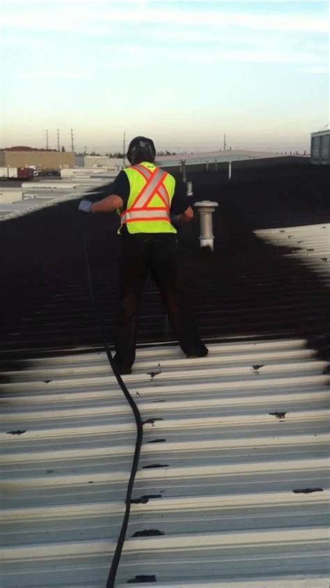 Metal Roof Coating - Spray Roof, Liquid Rubber, First Coat, Industrial Roof, Edmonton Alberta ...