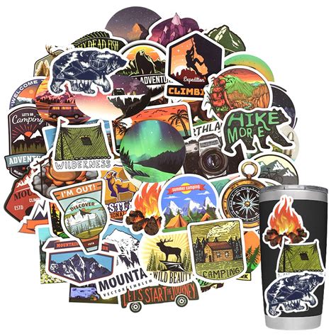 Buy Stickers for Water Bottles Outdoor, Nature Stickers Camping ...