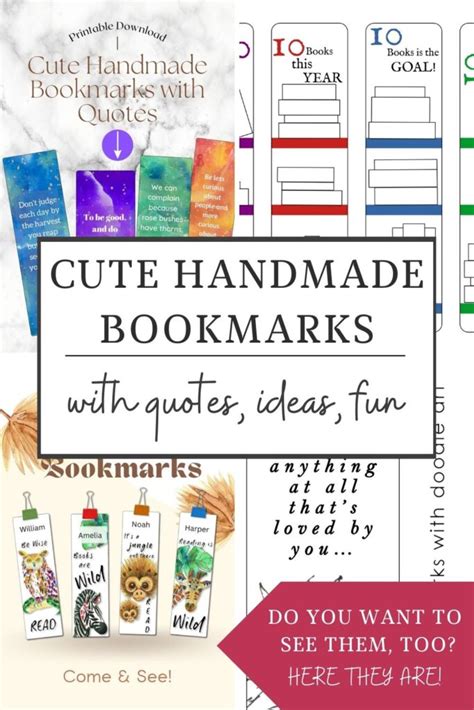 DIY Cute Handmade Bookmarks with Quotes, Animals, Sewing Fun + Free Printables - Amarie Lange Studio