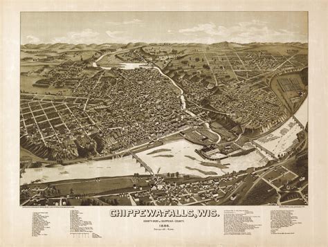 Historic Map - Chippewa Falls, WI - 1886 | World Maps Online