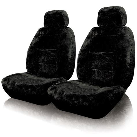 Black Sheepskin Car Seat Covers - Velcromag