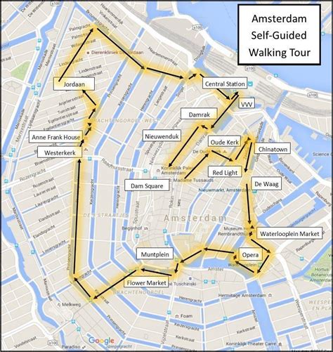 Amsterdam walking map - Amsterdam walking tour map (Netherlands)