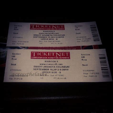 Concert Ticket: Maroon 5 Concert Ticket