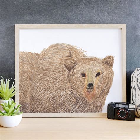 Brown Bear Watercolor Art Print - Etsy