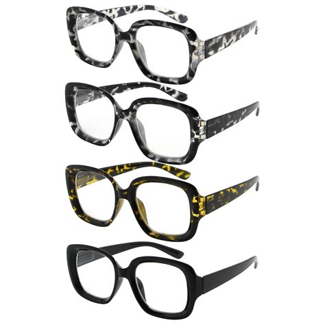 Reading Glasses Classic Square Design for Women R2035-4pack