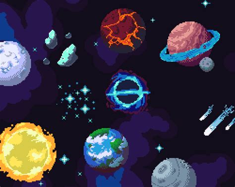 240 Pixel Art Planets Gamedev Market - vrogue.co