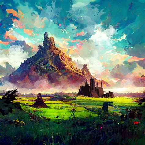 ArtStation - Green hills - High fantasy epic landscape